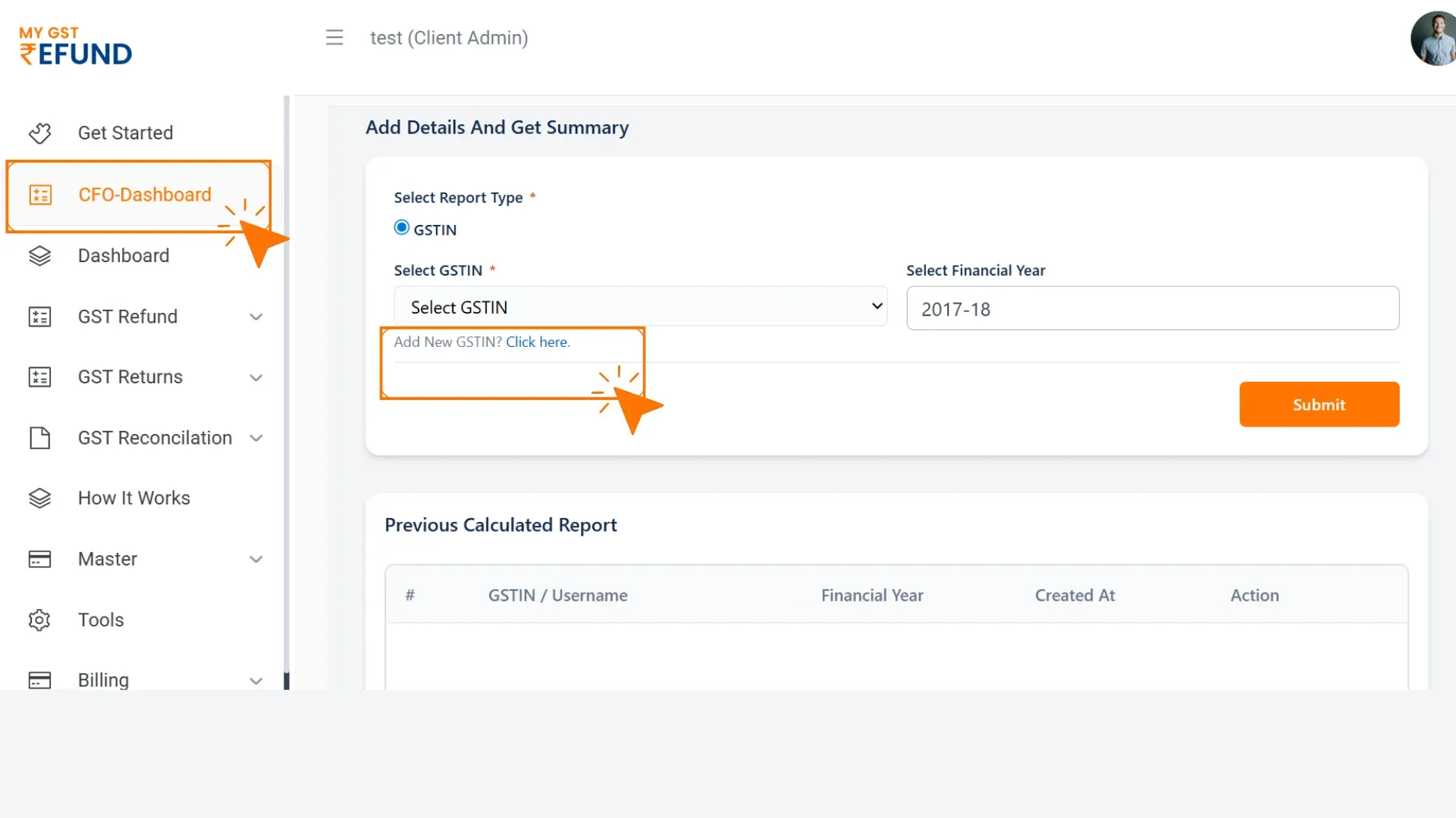 CFO Dashboard login step2