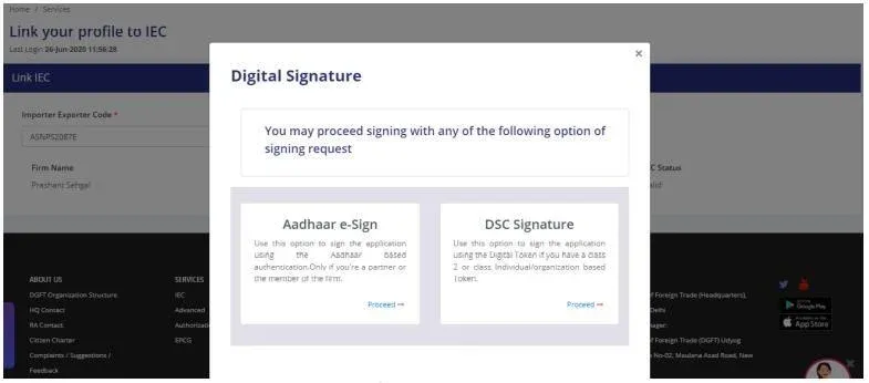 Digital Signature or Aadhaar e-Sign