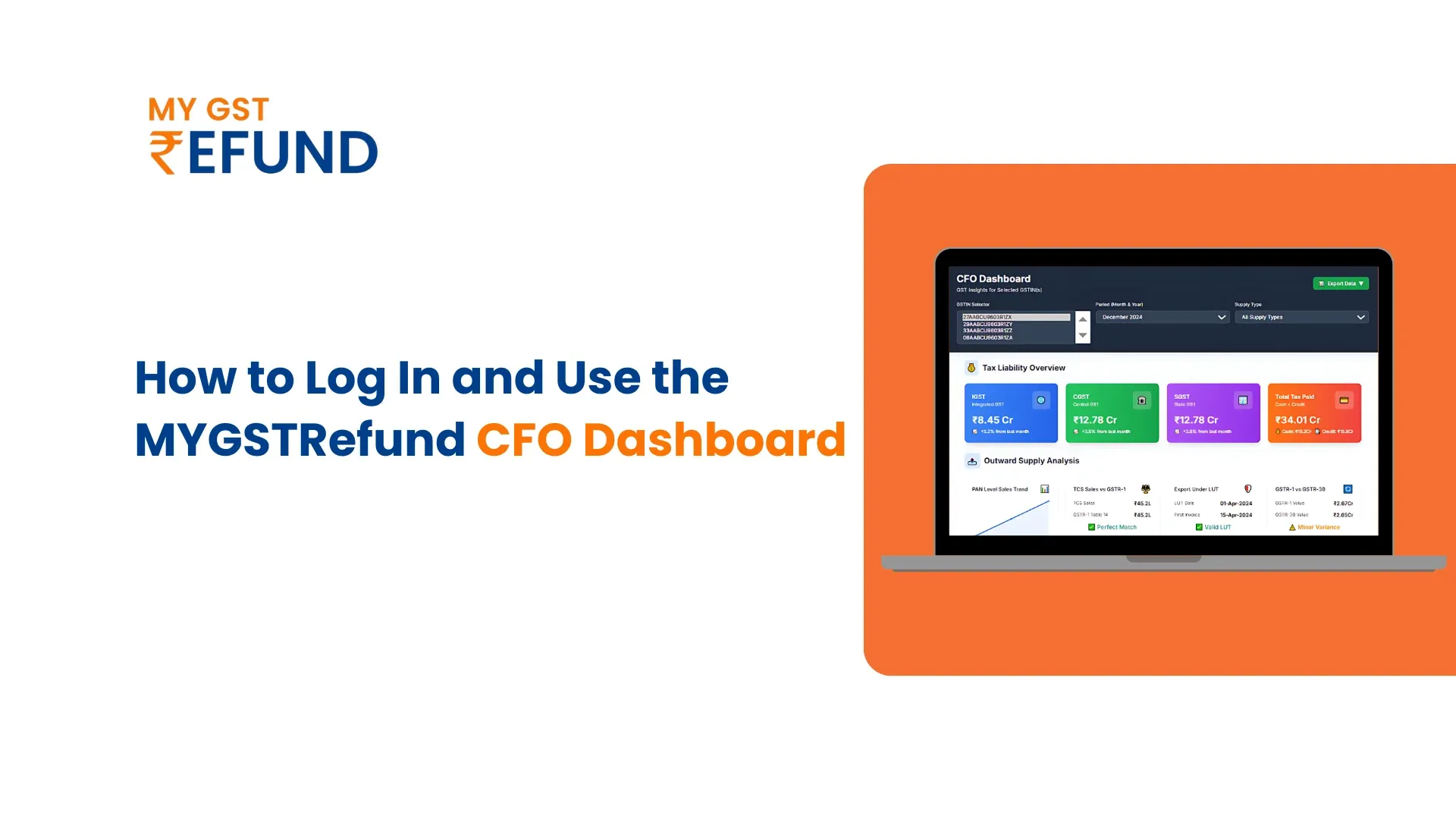 How to login MYGST Refund CFO Dashboard