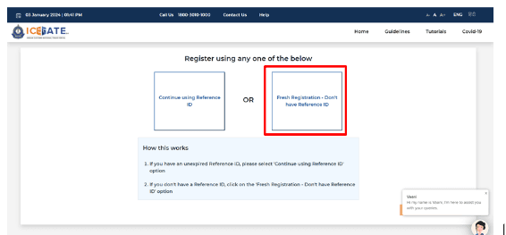 Choose the appropriate registration option icegate.png