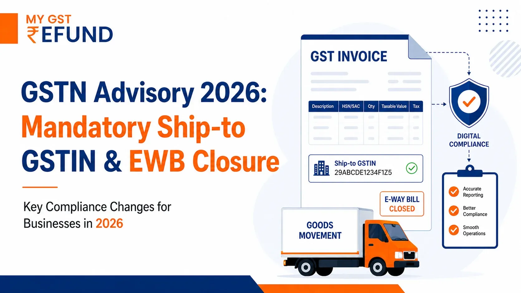 GSTN Advisory 2026 Mandatory Ship-to GSTIN & EWB Closure