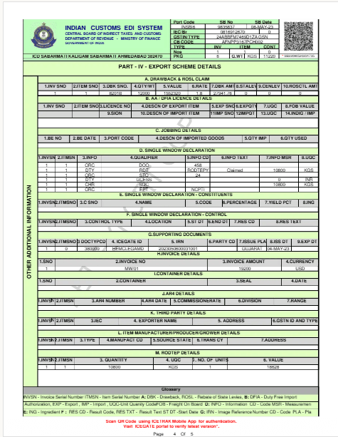 Shipping Bill Format4