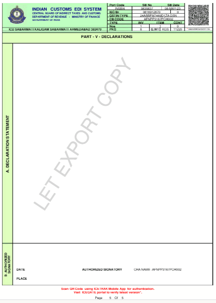 Shipping Bill Format5
