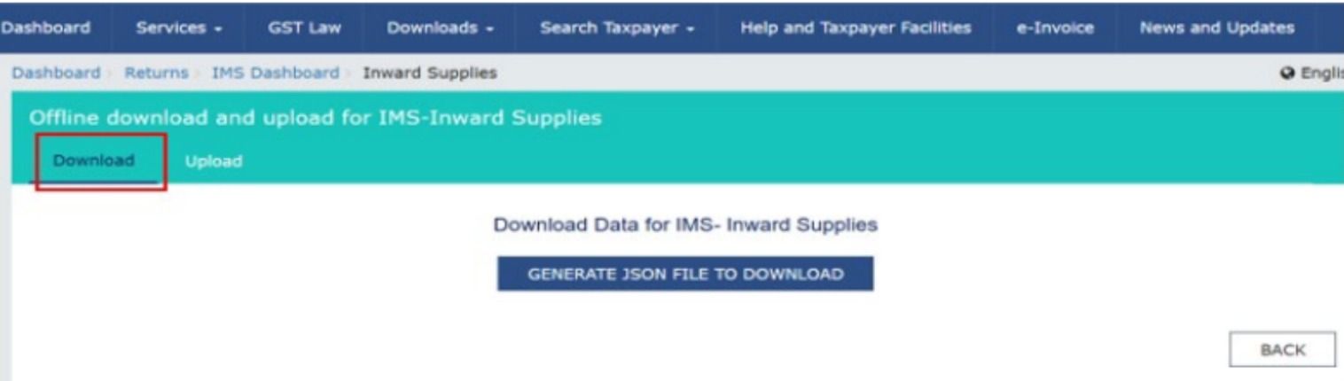 Click on the Offline tab and select Download JSON