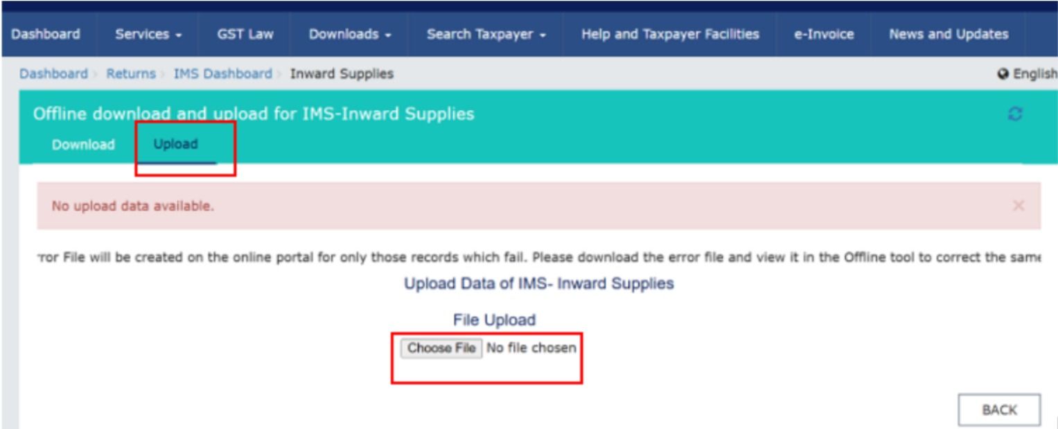Click Upload JSON