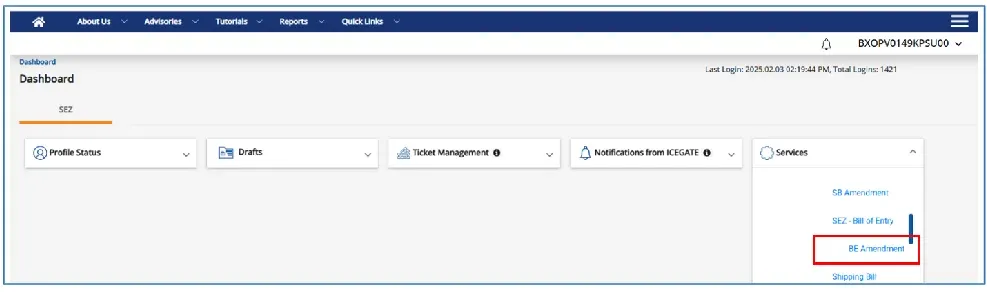 BE Amendment Webform