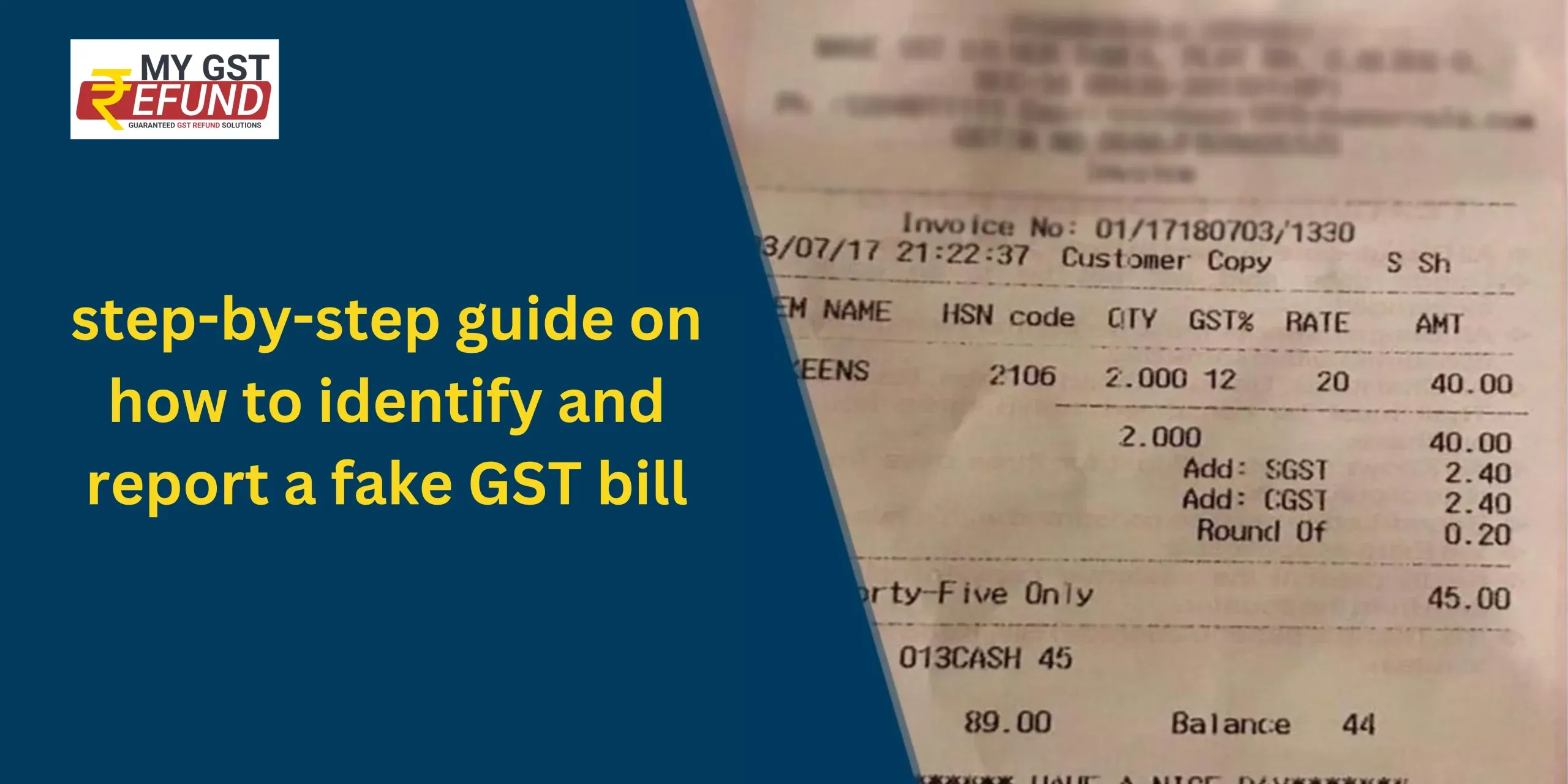 How to identify and report a fake GST bill